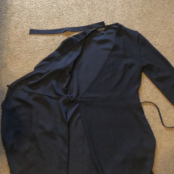 Black Wrap Around Cocktail Dress with Choker - Picture 13 of 16